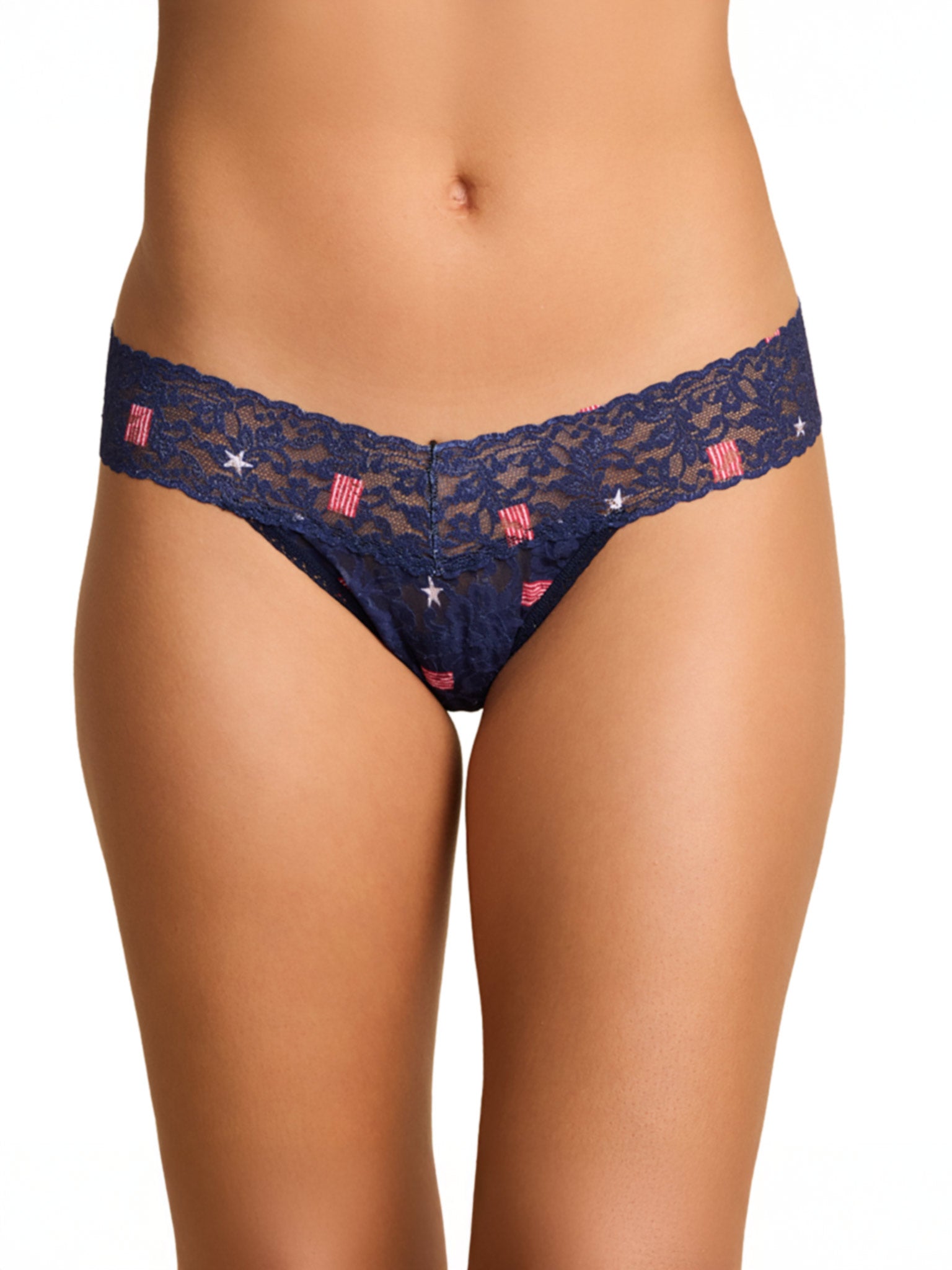 Signature Lace® Low Rise Thong And SAXX Super Soft Vibe Boxer Brief USA Signet-Maritime