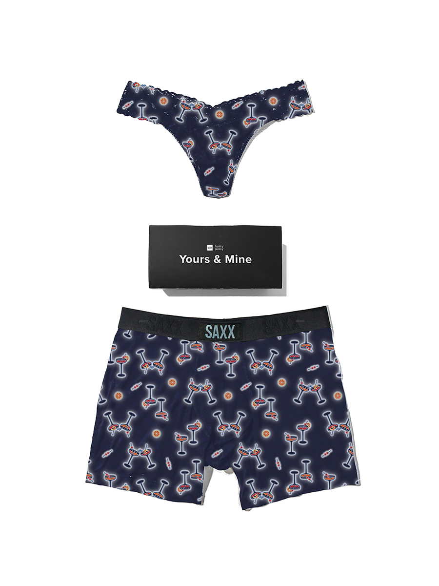 Signature Lace® Low Rise Thong And Saxx Super Soft Vibe Boxer Brief Neon Buzz