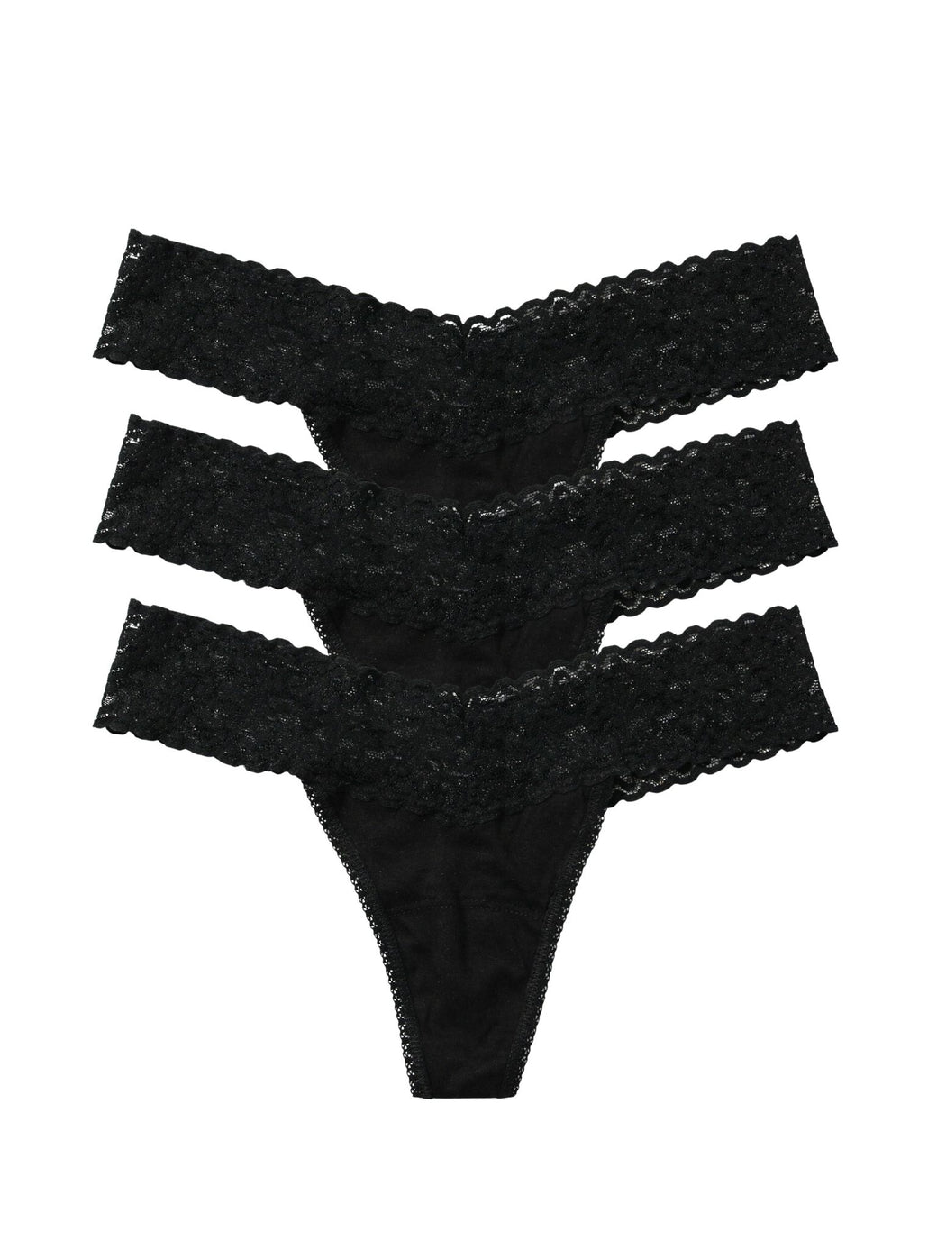DreamEase™ Low Rise Thong 3 Pack Black