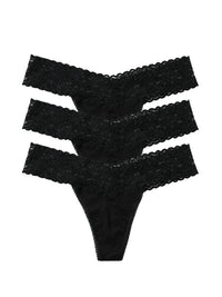 DreamEase™ Low Rise Thong 3 Pack Black