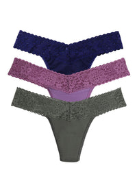 DreamEase™ Low Rise Thong 3 Pack Indigo/Berry Pie Purple/Spaced Out Grey