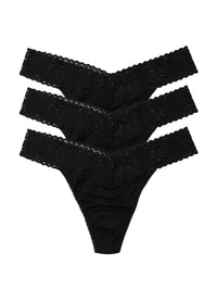 DreamEase™ Original Rise Thong 3 Pack Black