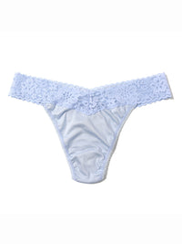 White lace thong on a white background