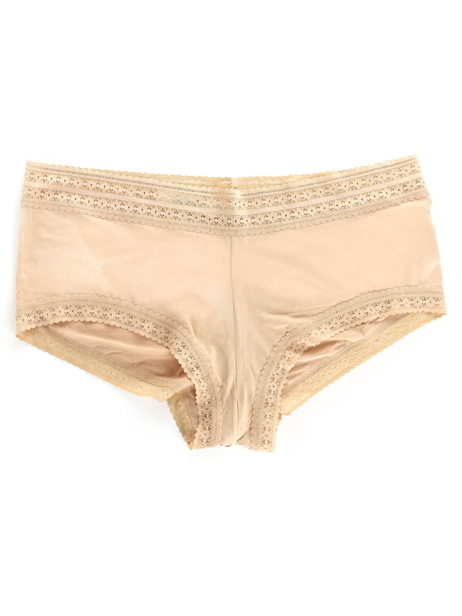 Chai DreamEase™ Modal Plus Size Lace-Trim Boyshort - Flat Lay | Hanky Panky