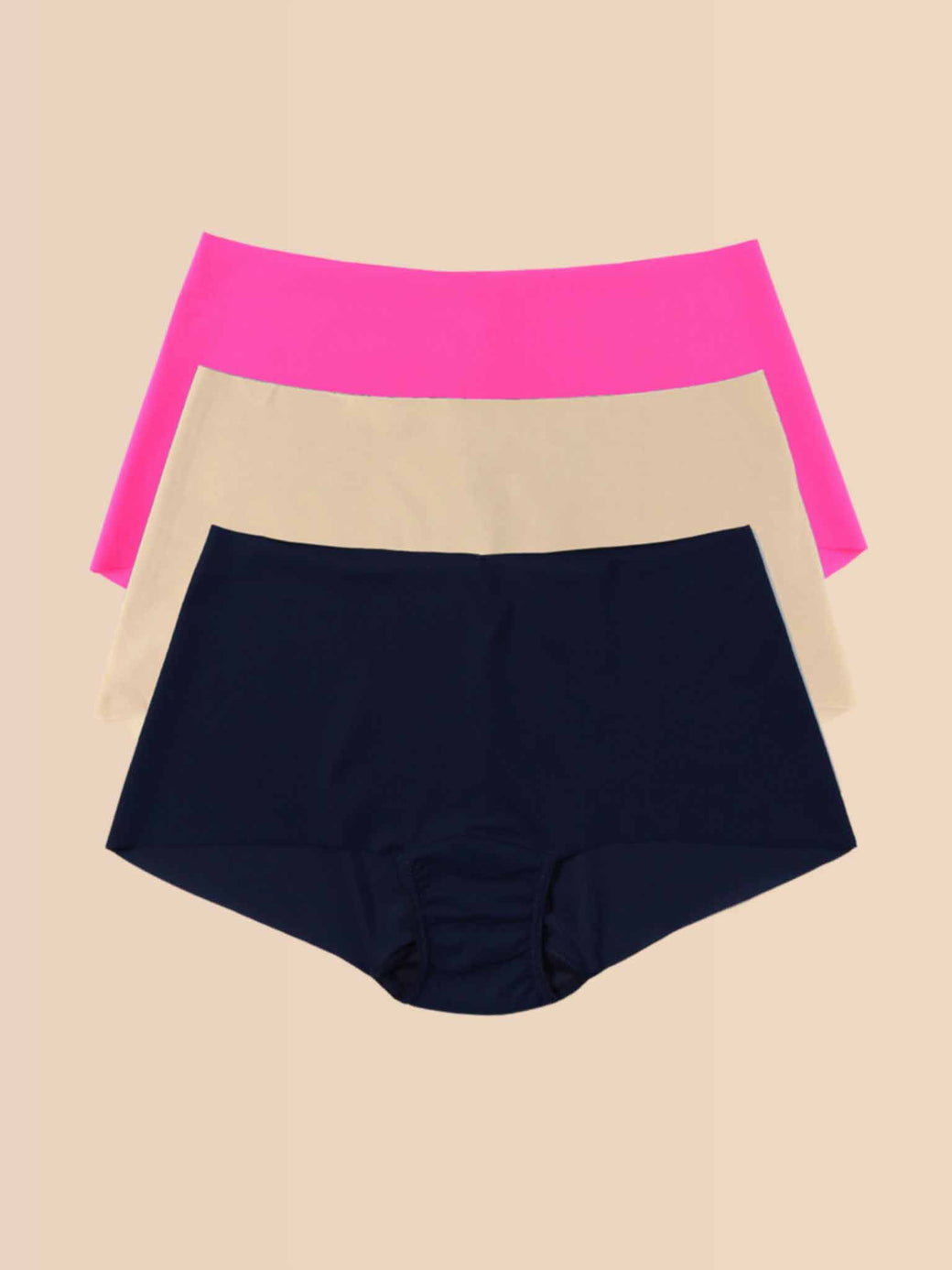 BreatheSoft™ High Rise Thong 3 Pack Provocative Pink/Taupe/Navy