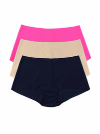 BreatheSoft™ High Rise Thong 3 Pack Provocative Pink/Taupe/Navy