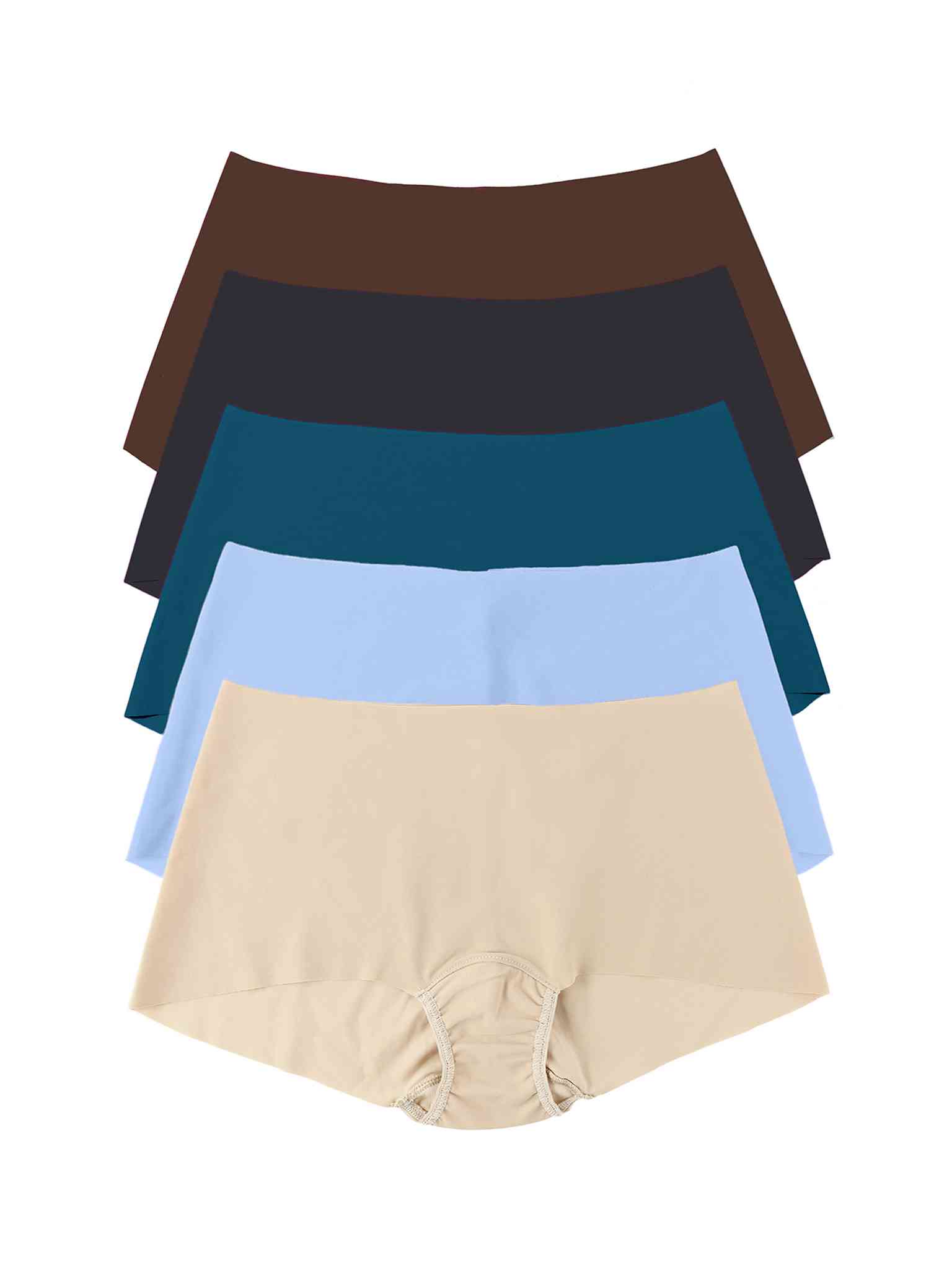 BreatheSoft™ Boyshorts 5-Pack in Warm Neutrals - Flat Lay, 5 Colors | Hanky Panky