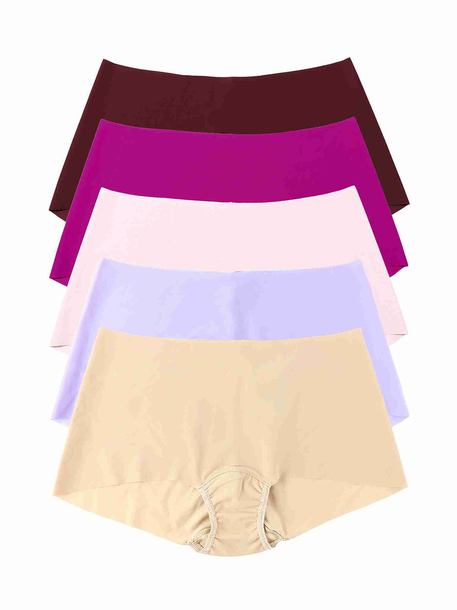 Warm Hues BreatheSoft™ Boyshort 5-Pack Flat Lay - Berry, Magenta, Blush, Lavender, Nude | Hanky Panky