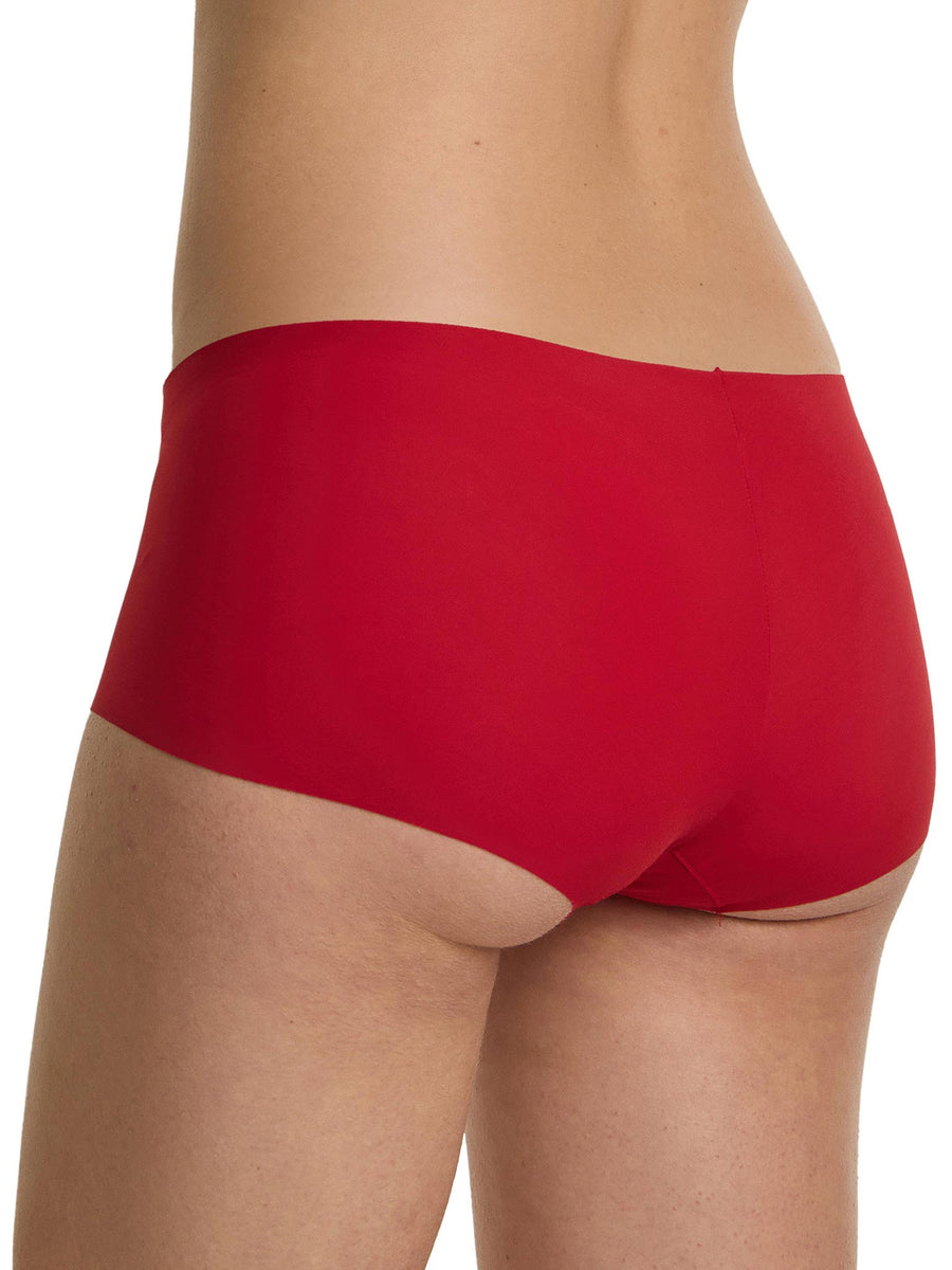 Cherryade Red BreatheSoft™ Boyshort - On Model Back View, Full Coverage Seamless Microfiber Panty | Hanky Panky