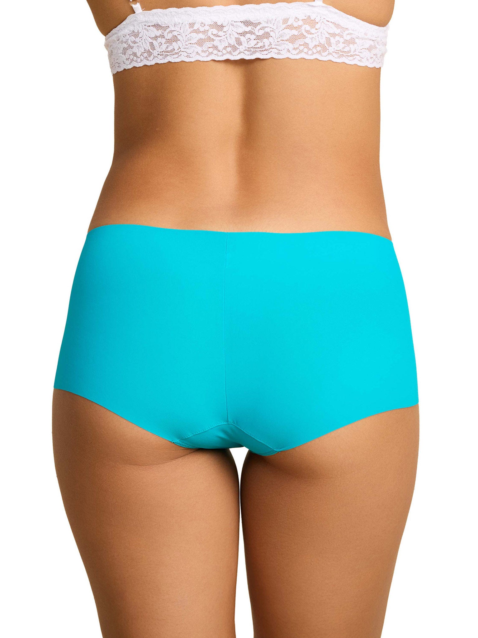 Fresh Teal Blue BreatheSoft™ Boyshort - Back View, full coverage seamless women's boyshort | Hanky Panky