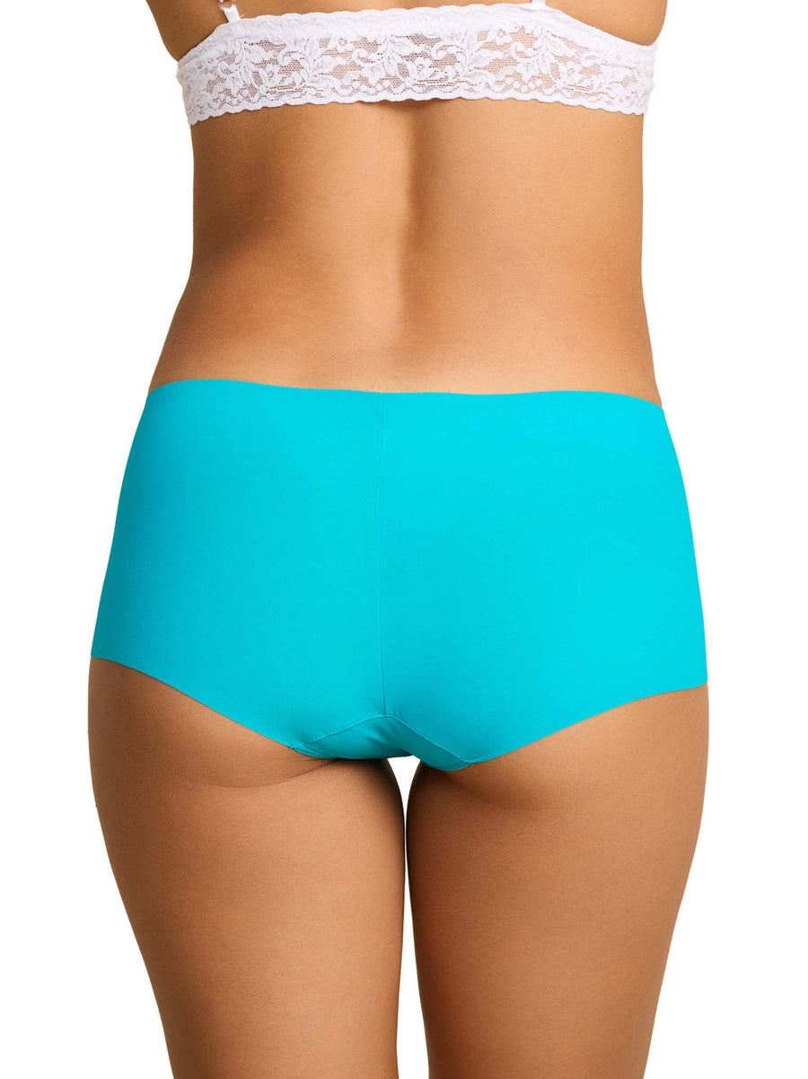 Fresh Teal Blue BreatheSoft™ Boyshort - Back View, full coverage seamless women's boyshort | Hanky Panky
