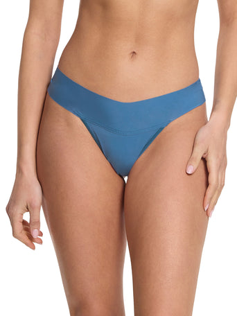 BreatheSoft™ Natural Rise Thong Rainy Day Blue