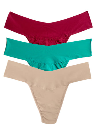 Winterberry 3 Pack BreatheSoft™ Natural Rise Thongs