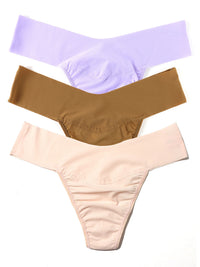 BreatheSoft™ Natural Rise Thong 3 Pack Wisteria Purple/Toffee Brown/Vanilla Sale
