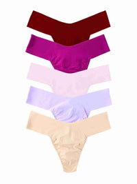Black Friday Sale - Set of five women's underwear in different colors on a white background