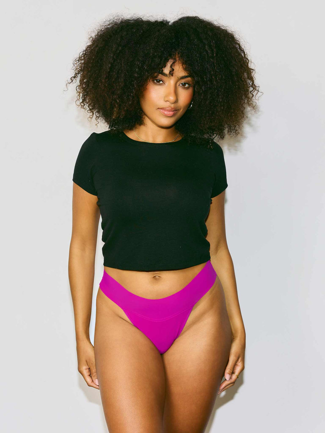 BreatheSoft™ Natural Rise Thong Hot Fuchsia Pink