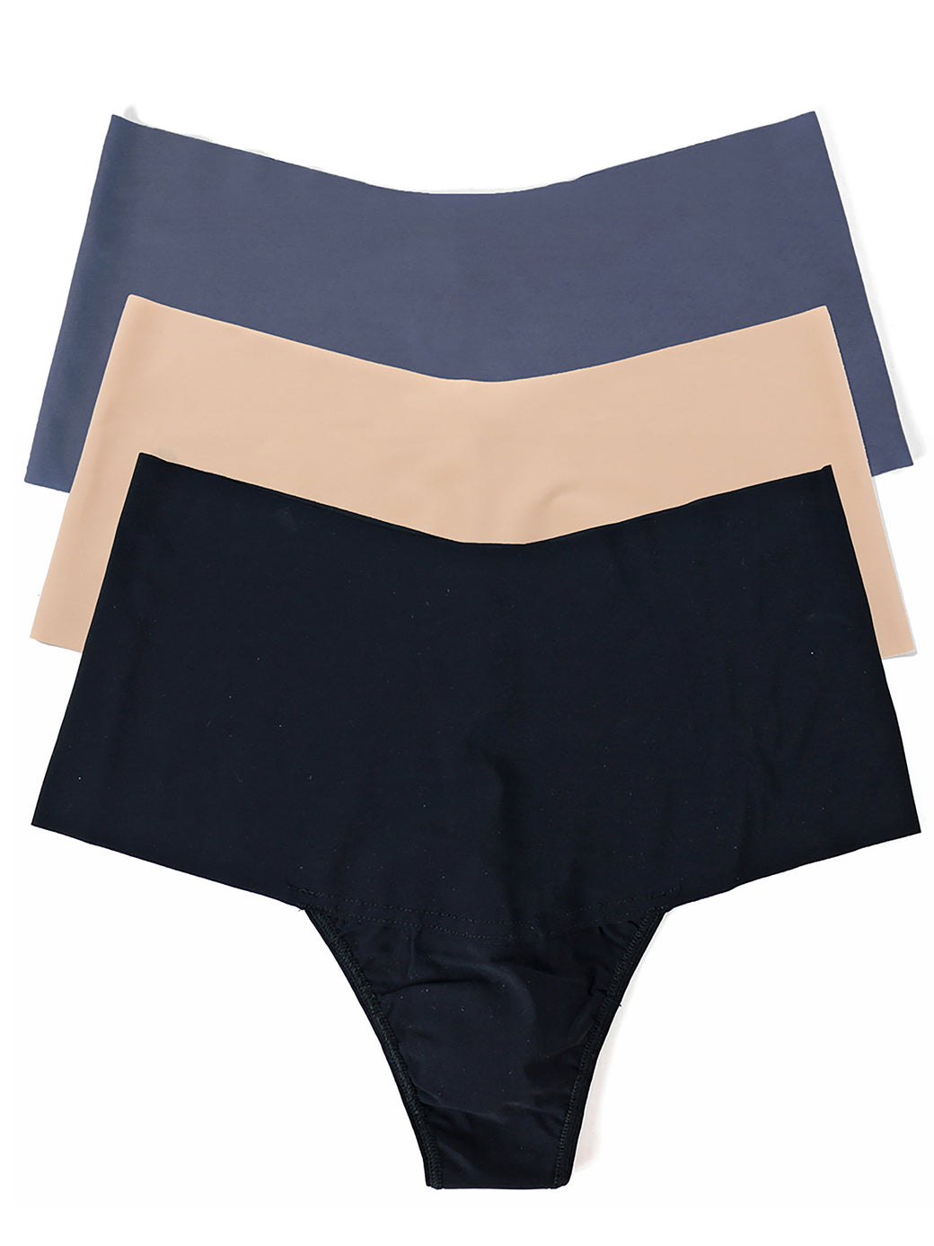 BreatheSoft™ High Rise Thong 3 Pack Black/Taupe/Granite Grey