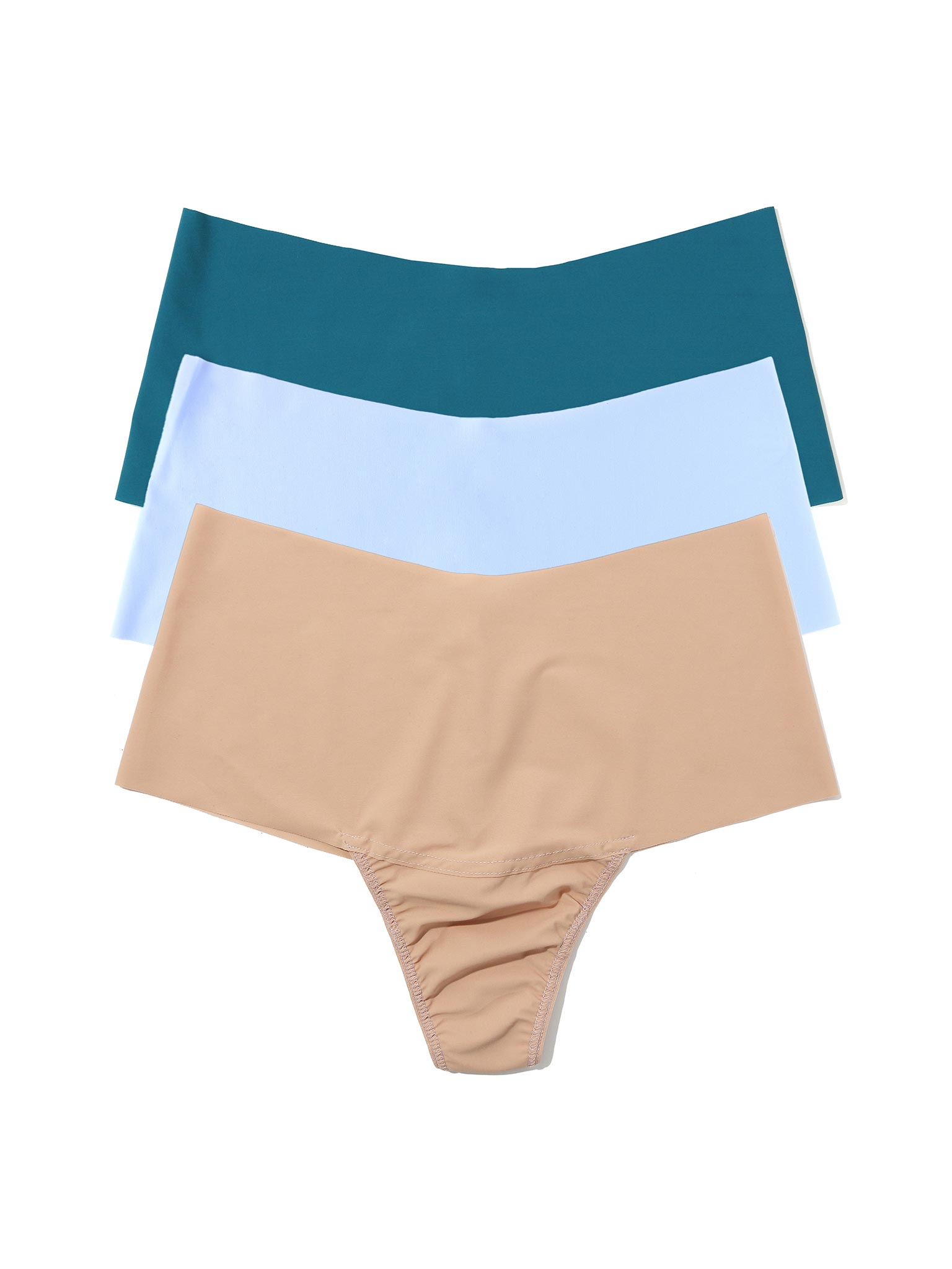 BreatheSoft™ High Rise Thong 3 Pack Spring Neutrals - Seamless Microfiber High Waisted Thongs | Hanky Panky