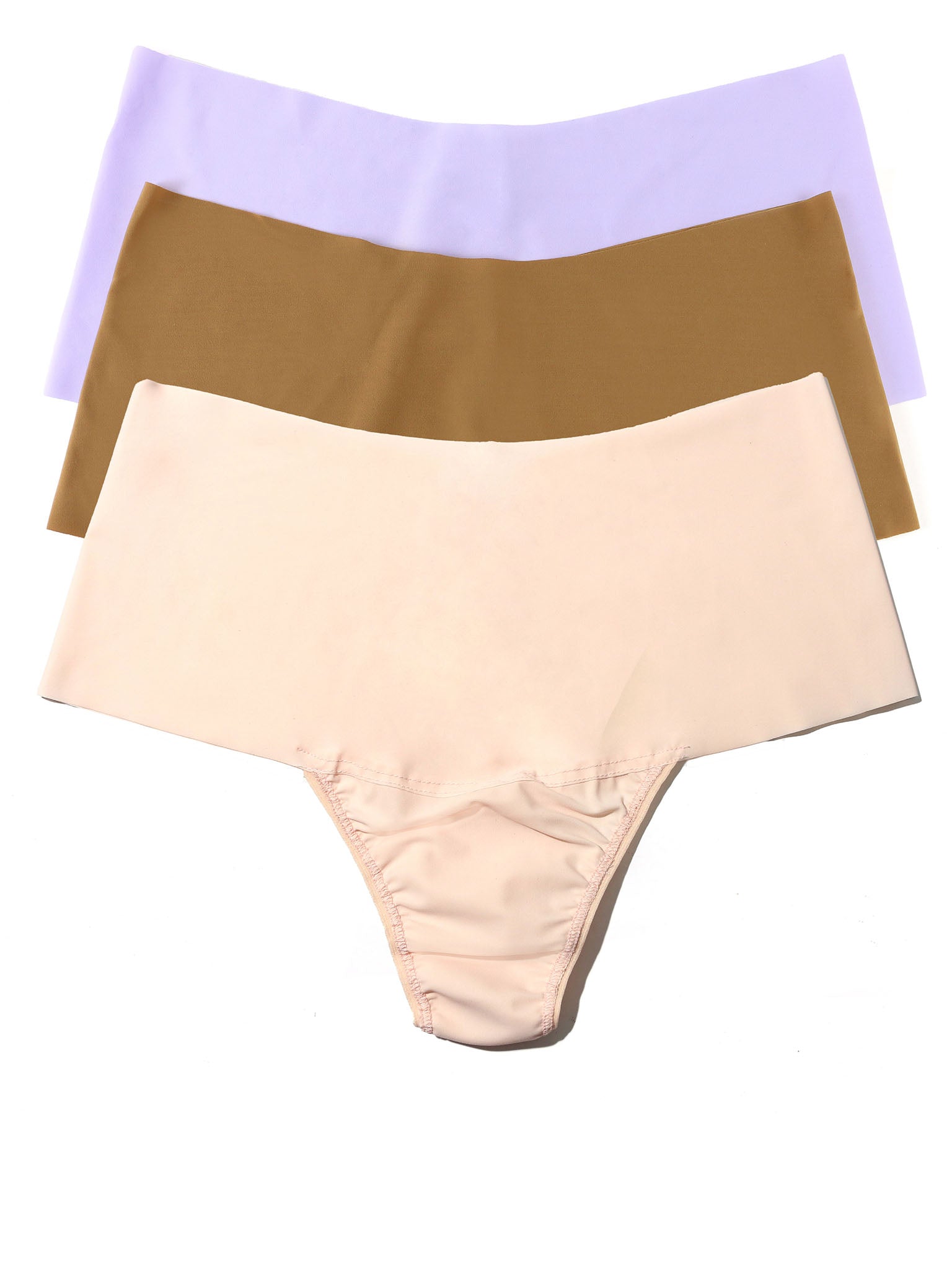 BreatheSoft™ High Rise Thong 3 Pack Wisteria Purple/Toffee/Vanilla