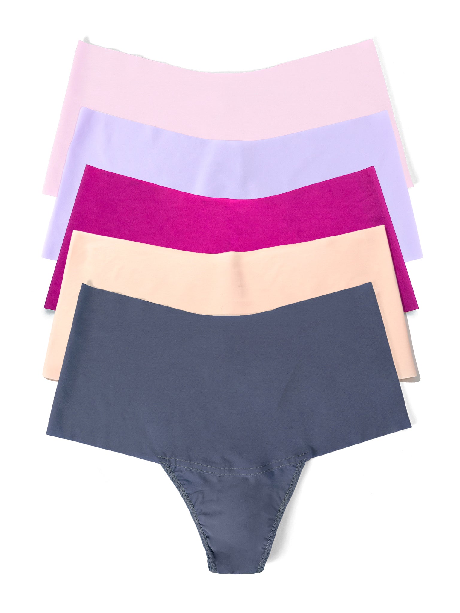 Black Friday Sale - Set of four pairs of women's underwear in different colors on a white background