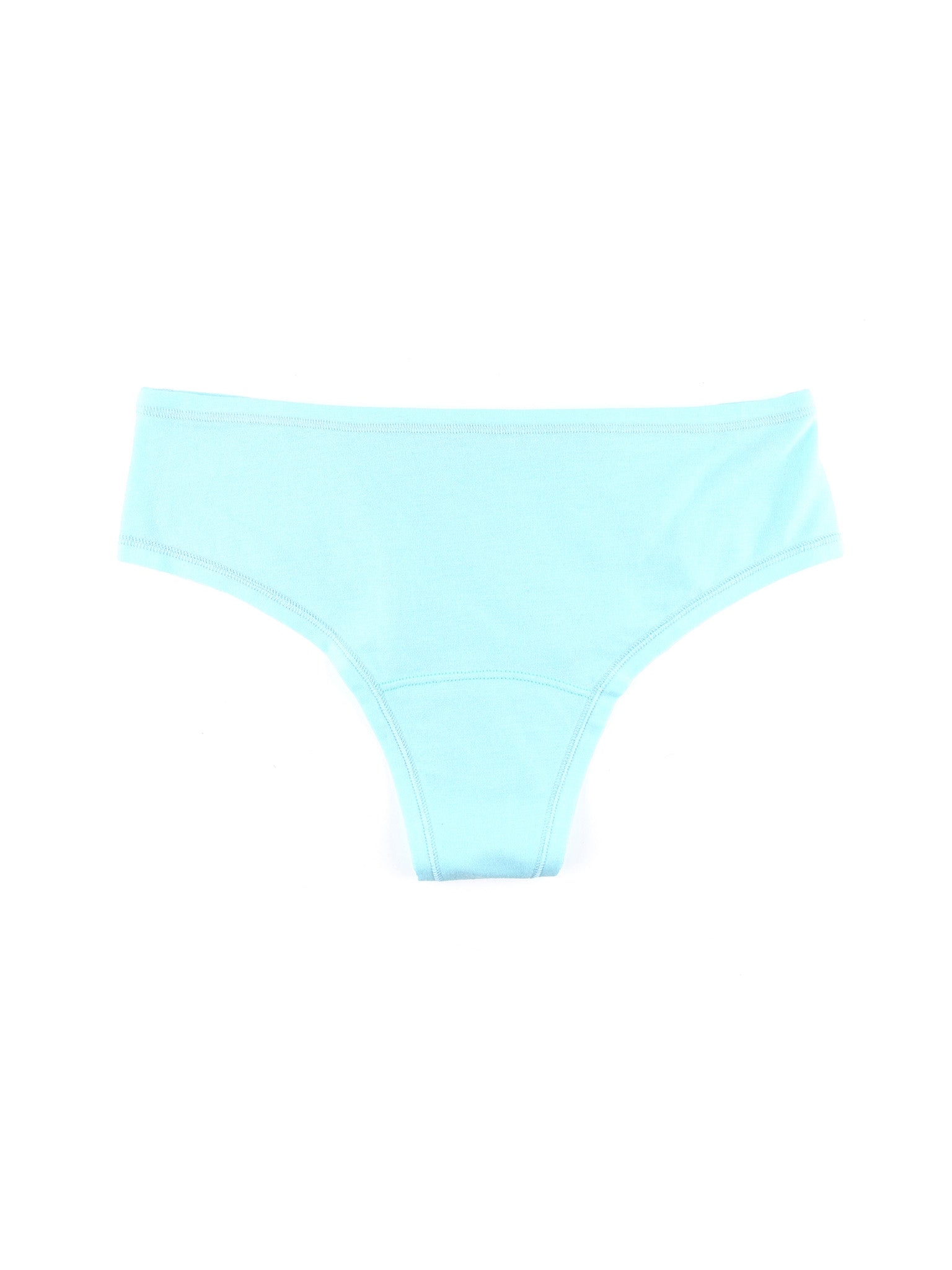 Sky Dive Blue PlayStretch™ Natural Rise Cotton Thong - Flat Lay Front | Hanky Panky