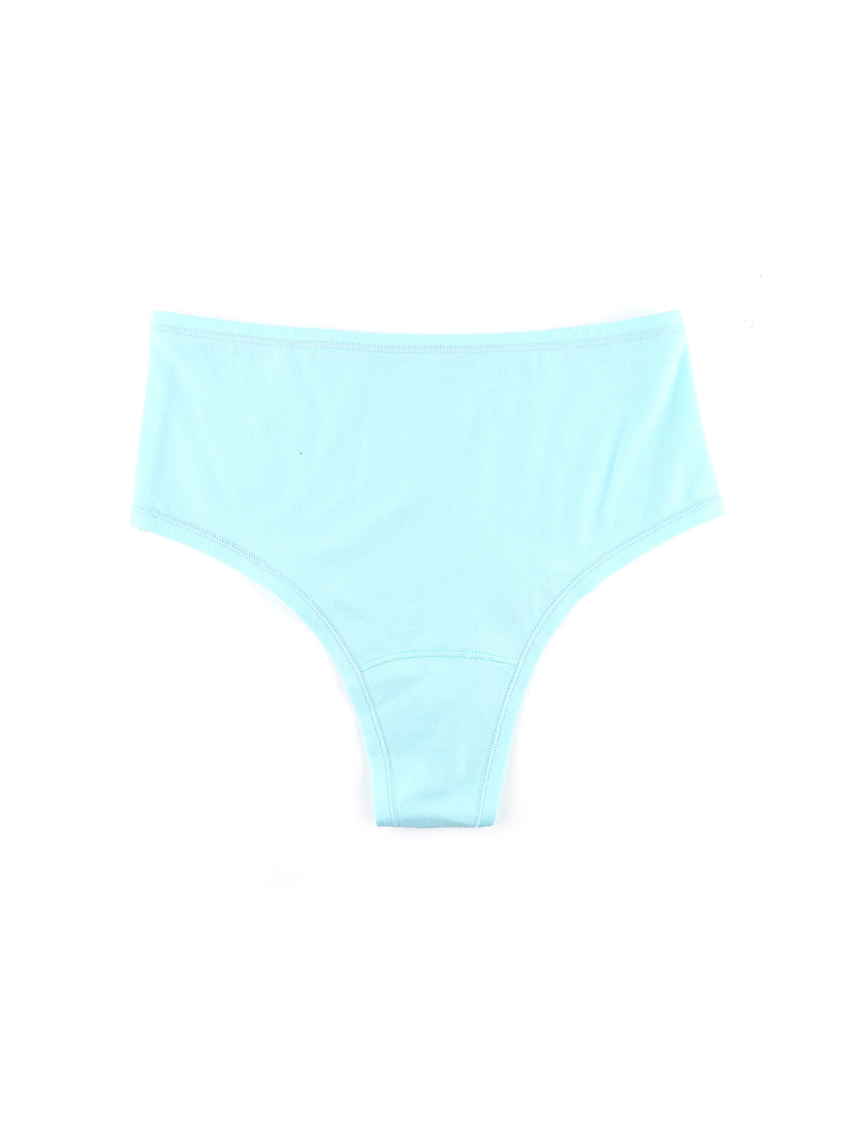 Sky Dive Blue Cotton High Rise Thong - Flat Lay | Hanky Panky