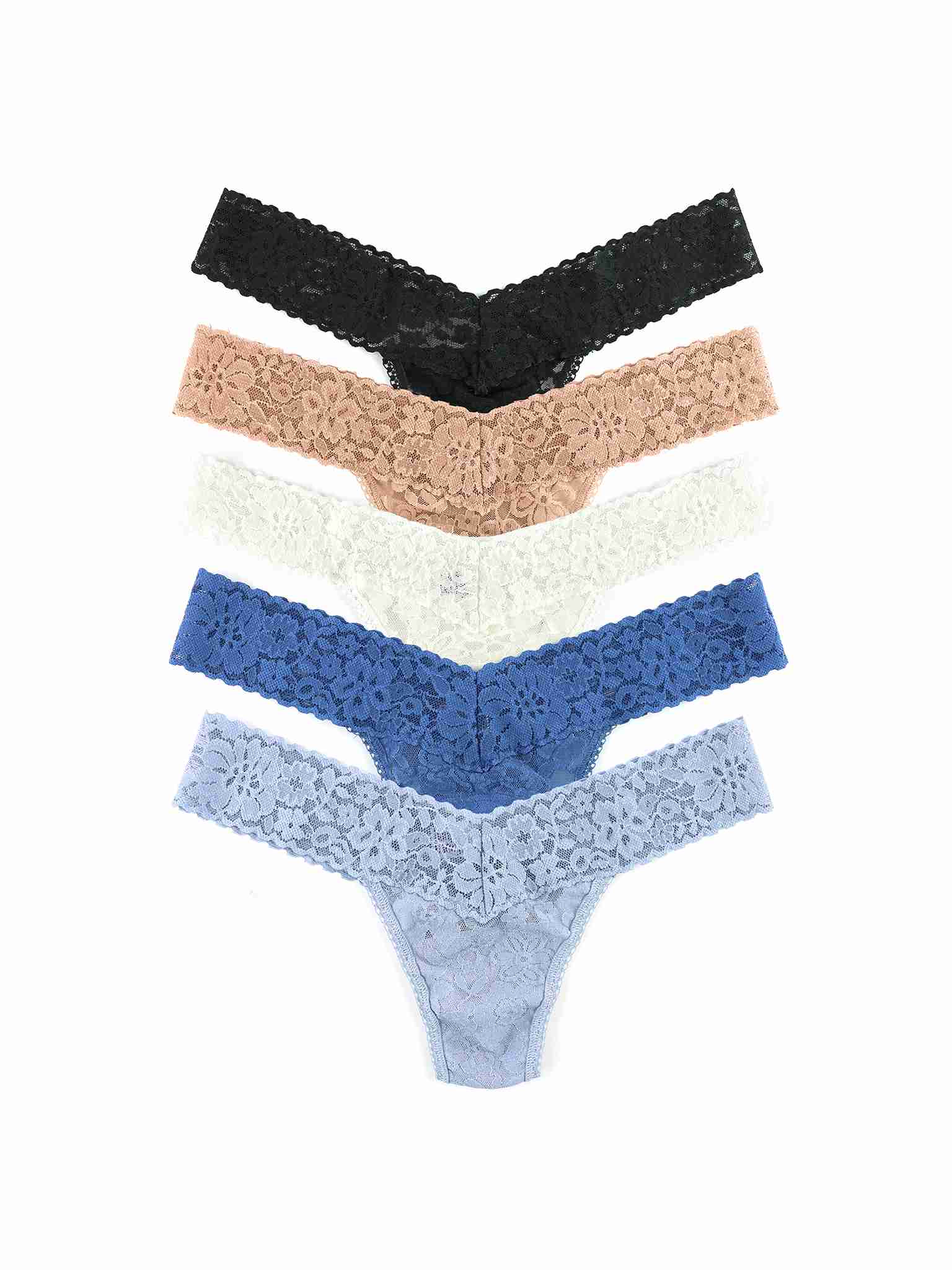 Black Friday Sale with a set of 5 lace panties in black, white, brown, blue, and light blue on a white background