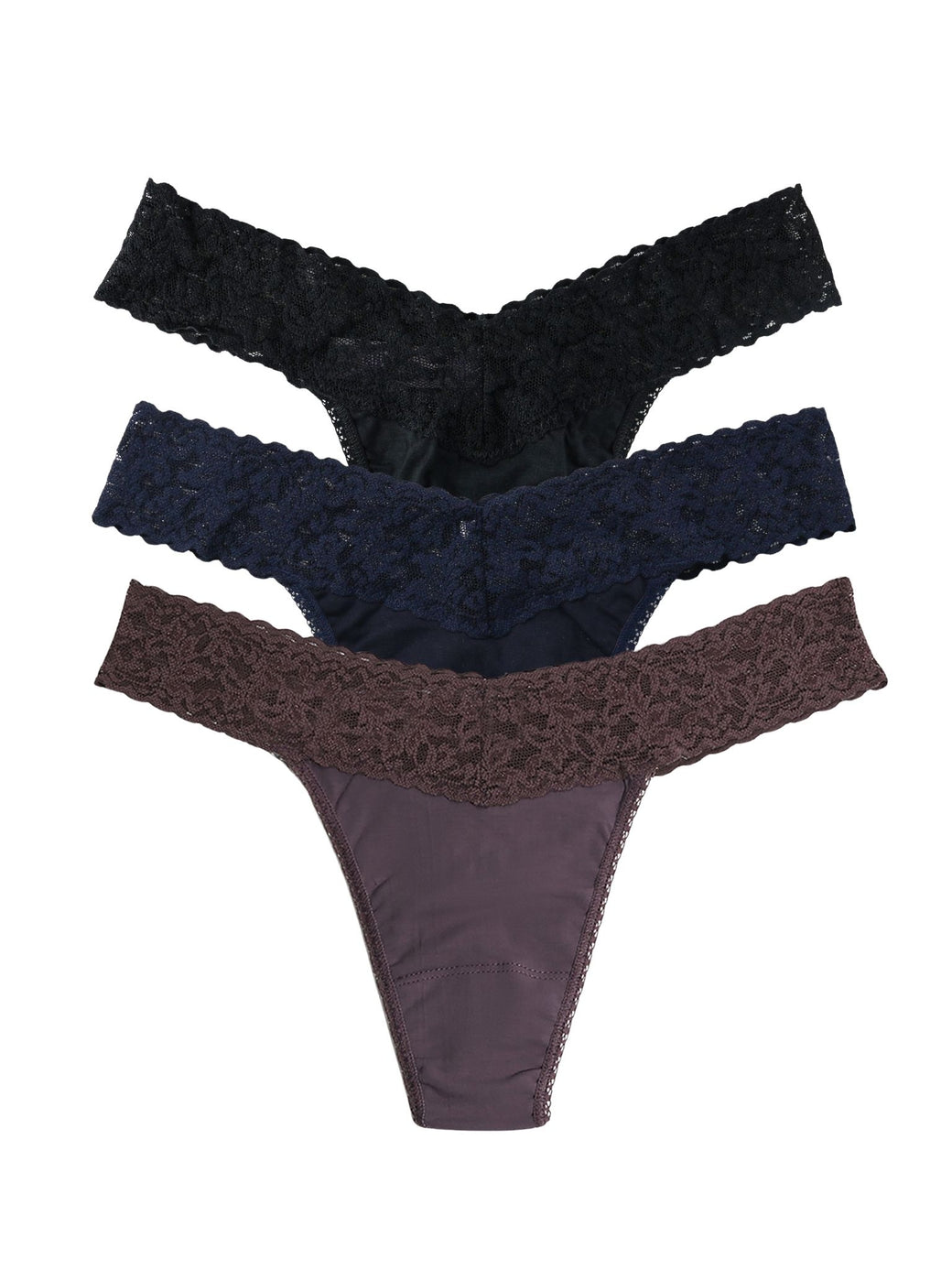 3 Pack Supima® Cotton Original Rise Thongs Black/Navy/Dusk