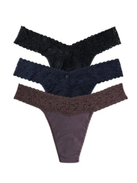 3 Pack Supima® Cotton Original Rise Thongs Black/Navy/Dusk