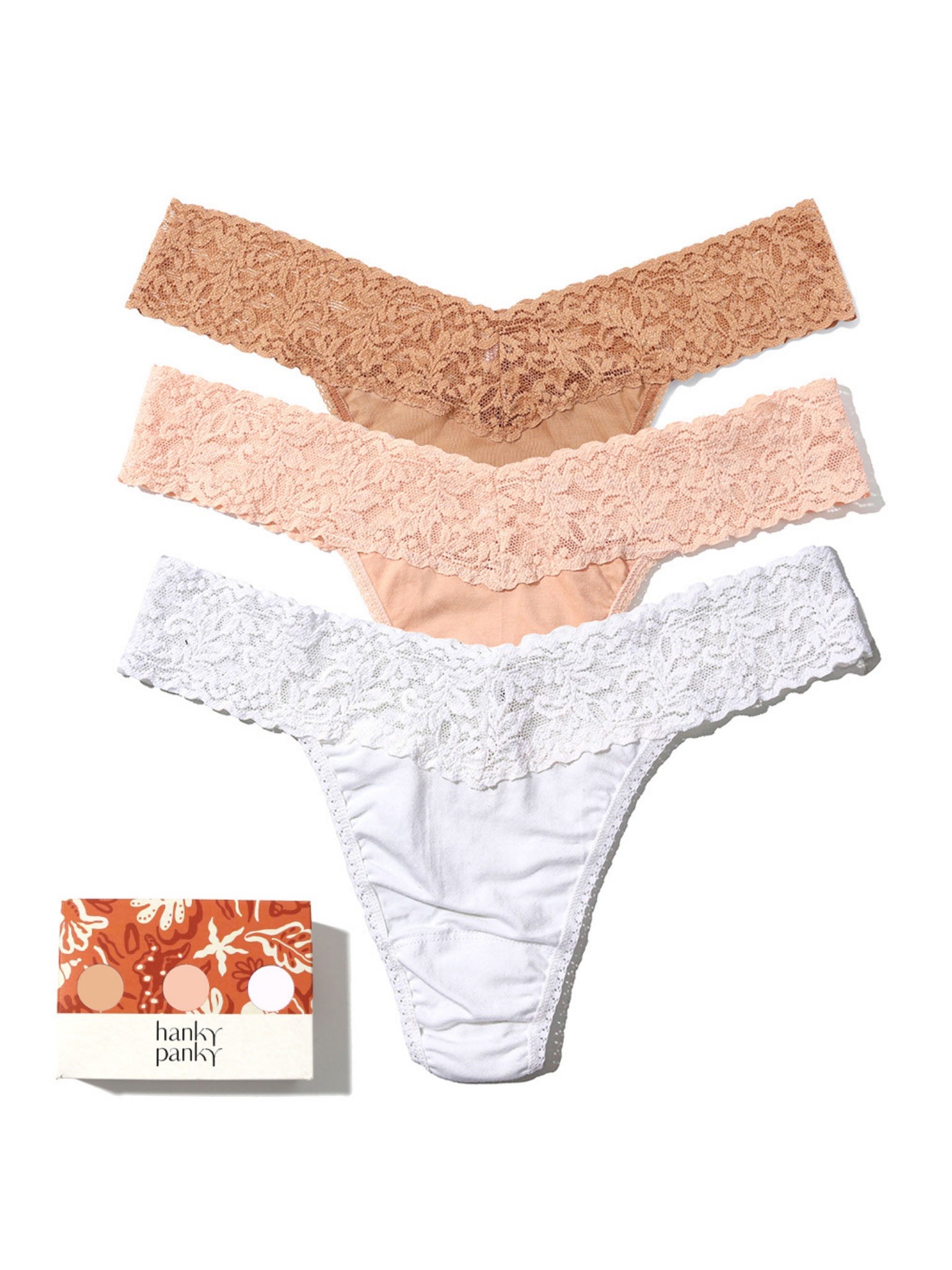 3 Pack Supima® Cotton Original Rise Thongs Golden Sands | Hanky