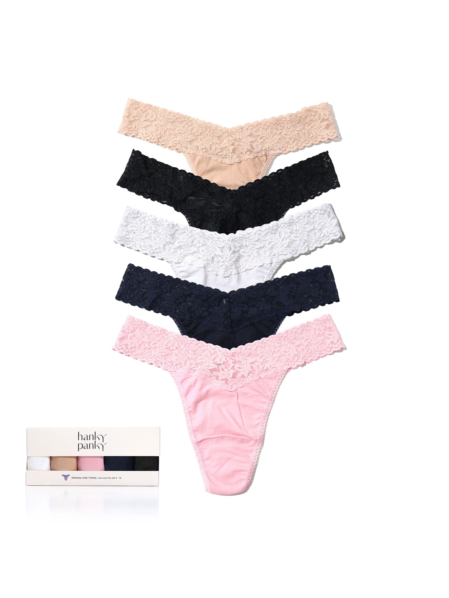 Cotton 5 Pack Original Rise Thongs | Hanky Panky® | Hanky Panky