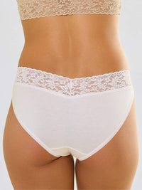 Back view model wearing Supima® Cotton V-kini White