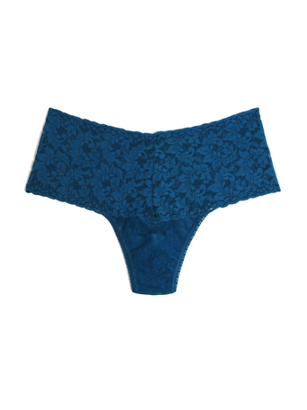 Retro Lace Thong Hot Teal Blue