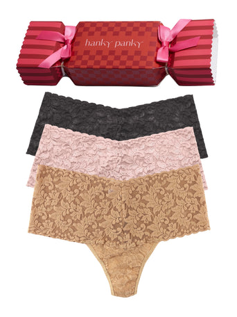 Cocktail Hour 3 Pack Retro Lace Thong
