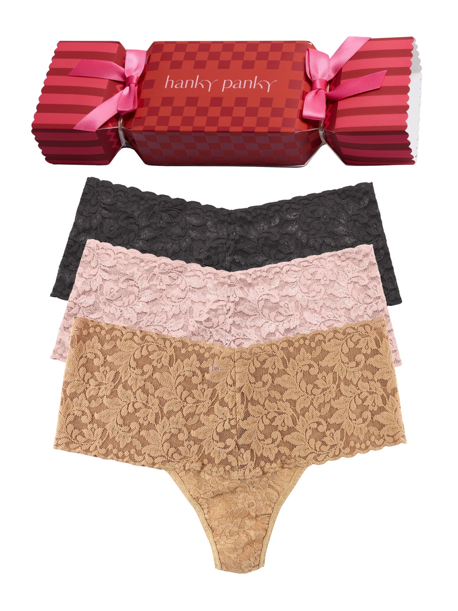 Cocktail Hour 3 Pack Retro Lace Thong