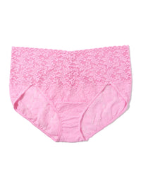 Pink floral-patterned underwear on a white background