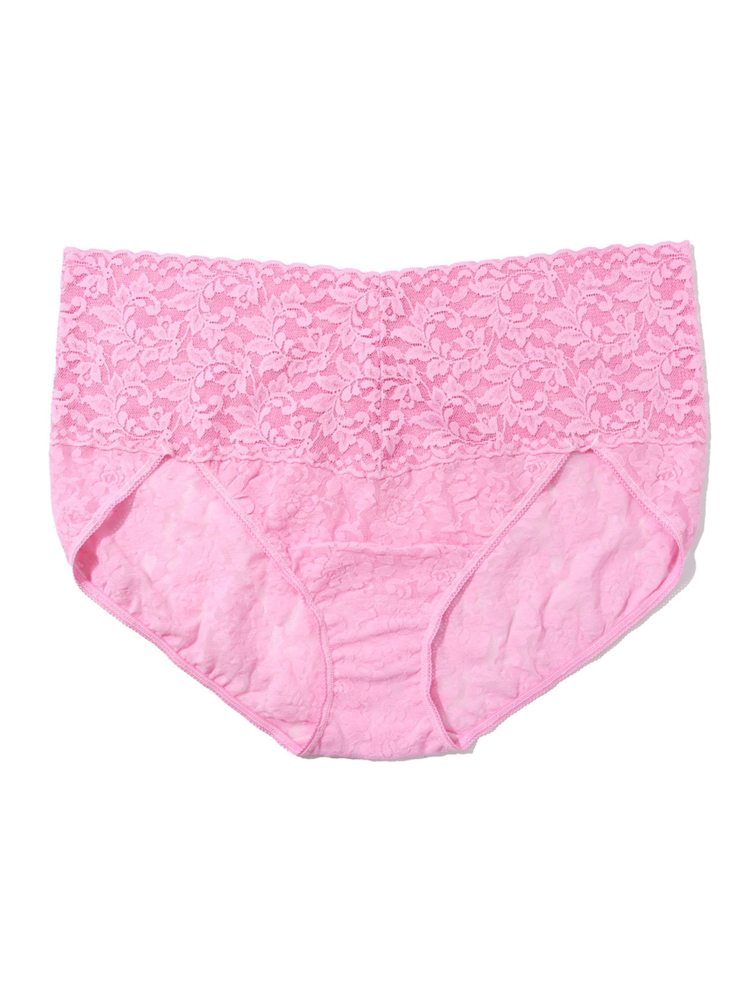 Pink floral-patterned underwear on a white background