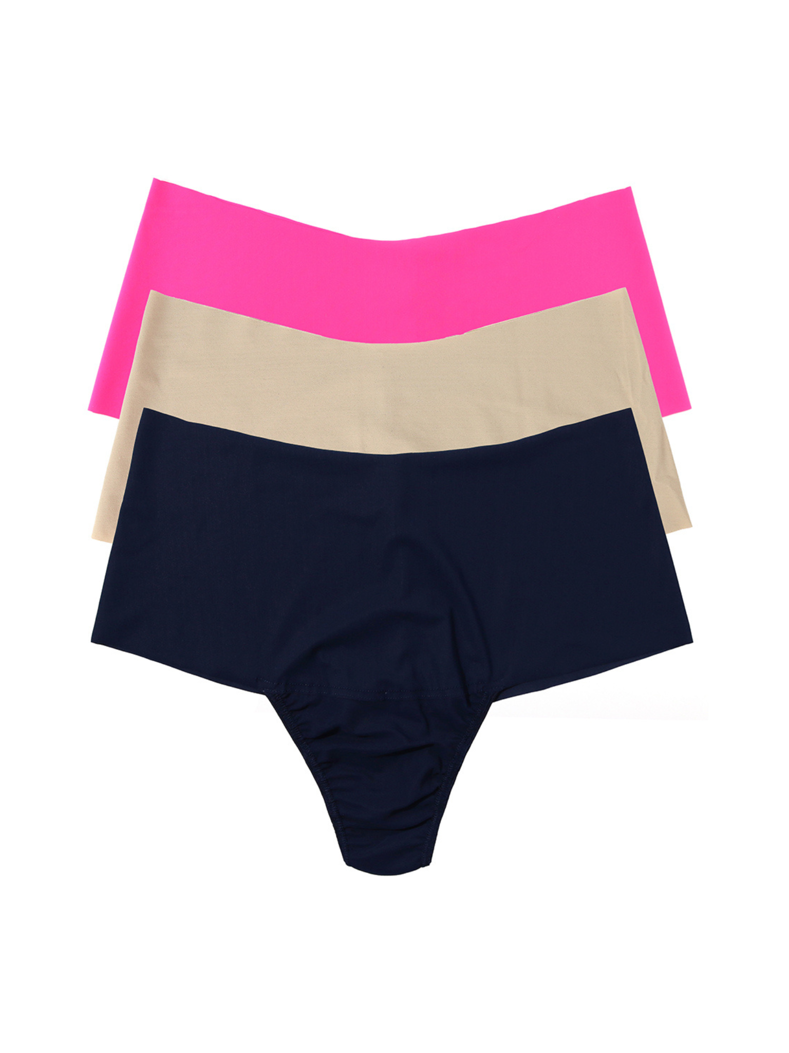 BreatheSoft™ High Rise Thong 3 Pack Provocative Pink/Taupe/Navy