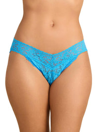 Blue lace underwear on a white background