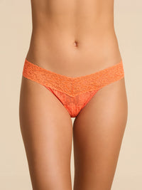 Signature Lace® Low Rise Thong Orange Sparkle - Front View | Hanky Panky