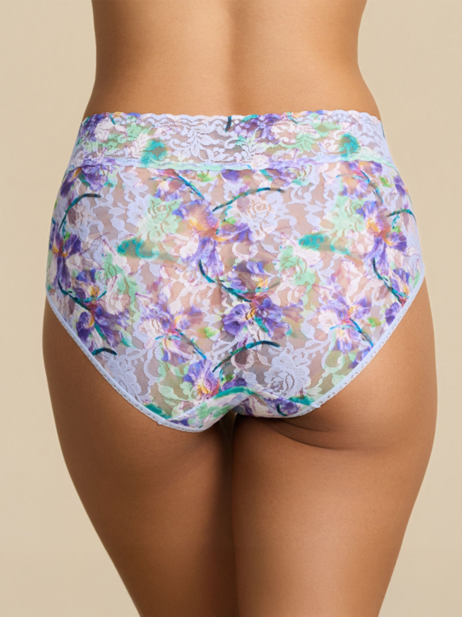 Floral Blue Printed Signature Lace® French Brief - Back View Full Coverage | Hanky Panky