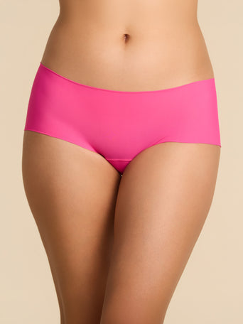 Provocative Pink BreatheSoft™ Boyshort - Front View, Seamless Microfiber No-Panty-Line Underwear | Hanky Panky