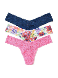 3 Pack 4911® Signature Lace® Low Rise Thongs Adorned Pink Sale