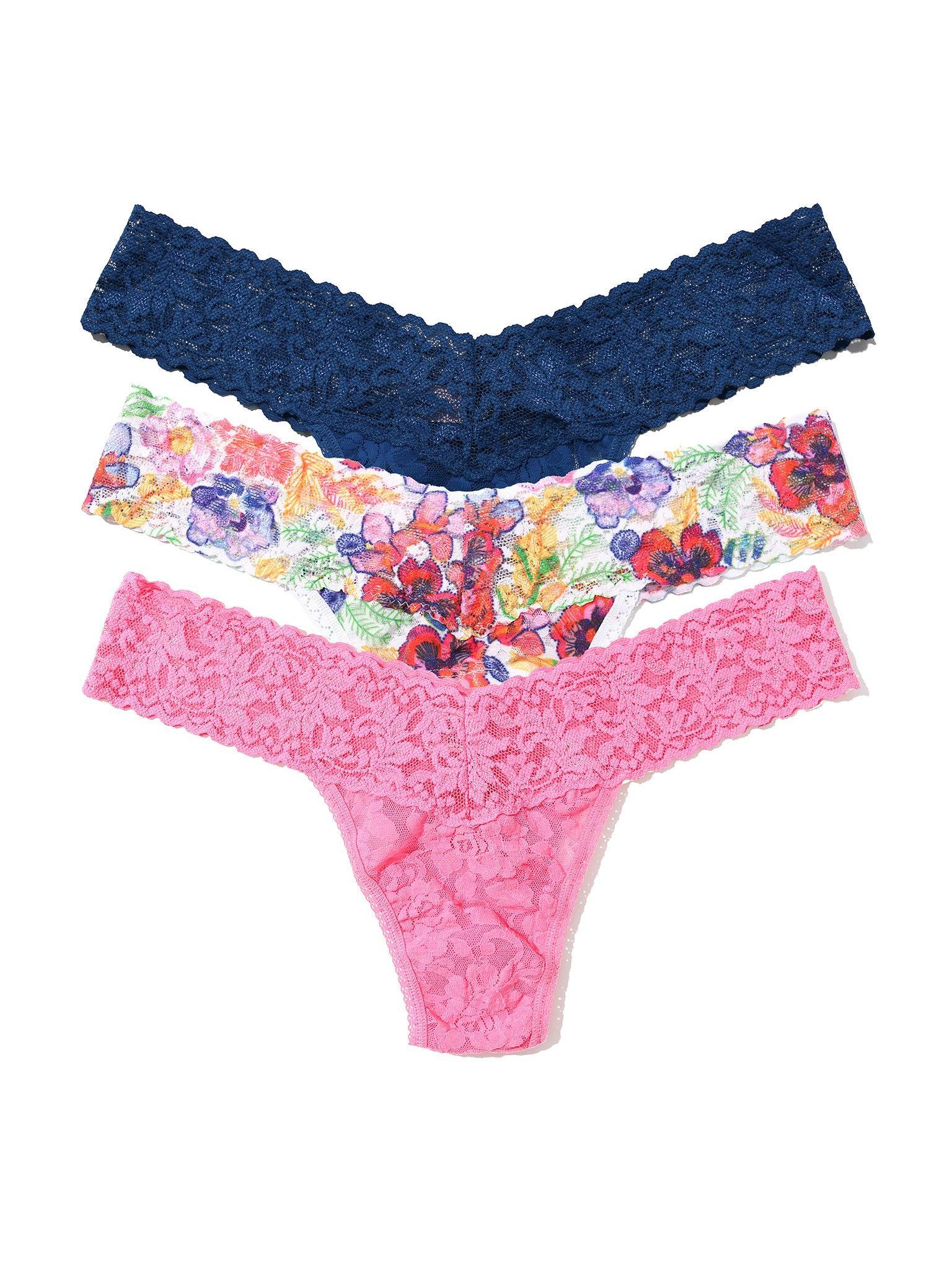 3 Pack 4911® Signature Lace® Low Rise Thongs Adorned Pink Sale