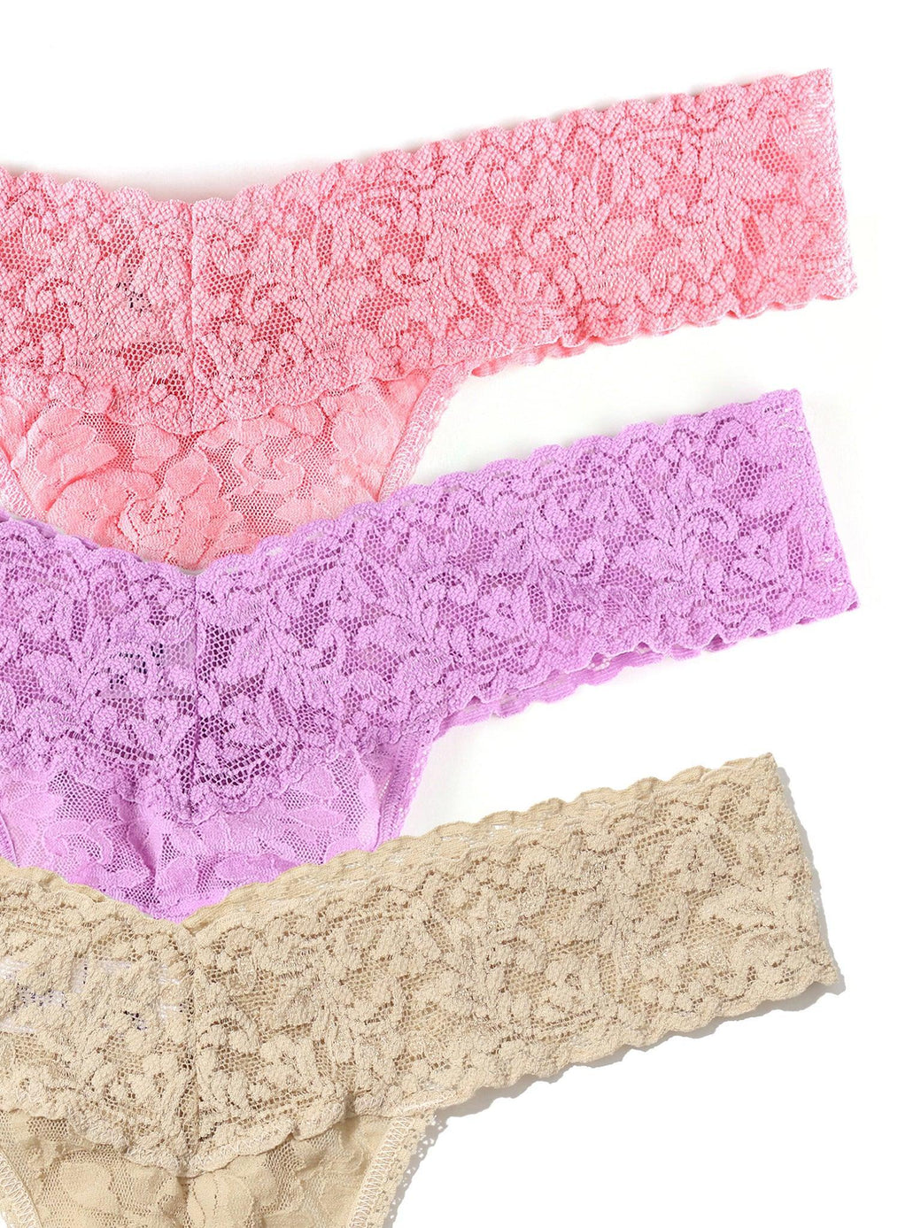 3 Pack 4911® Signature Lace® Low Rise Thongs In Printed Box Pink Lady Sale