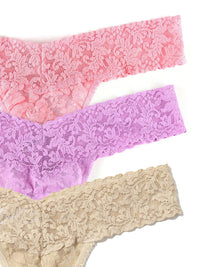 3 Pack 4911® Signature Lace® Low Rise Thongs In Printed Box Pink Lady Sale