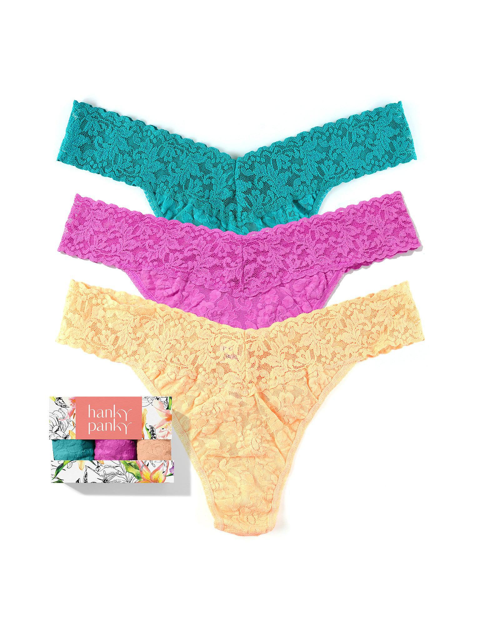 3 Pack Signature Lace® Original Rise Thongs In Printed Box Raspberry Ice Sale