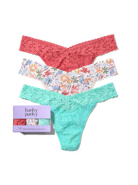 3 Pack Signature Lace® Original Rise Thongs Sea You Later Green Sale