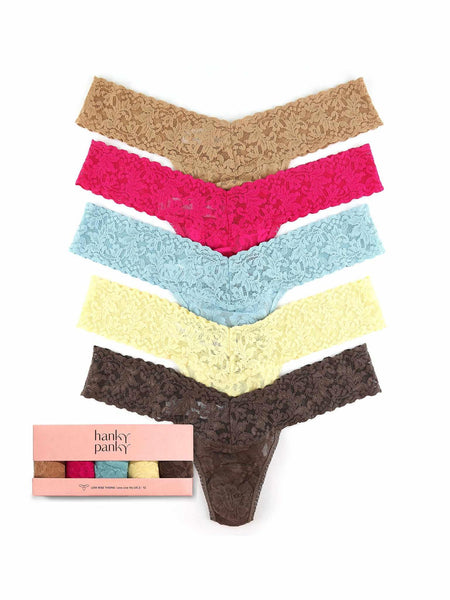 5 Pack 4911® Signature Lace® Low Rise Thongs | Hanky Panky
