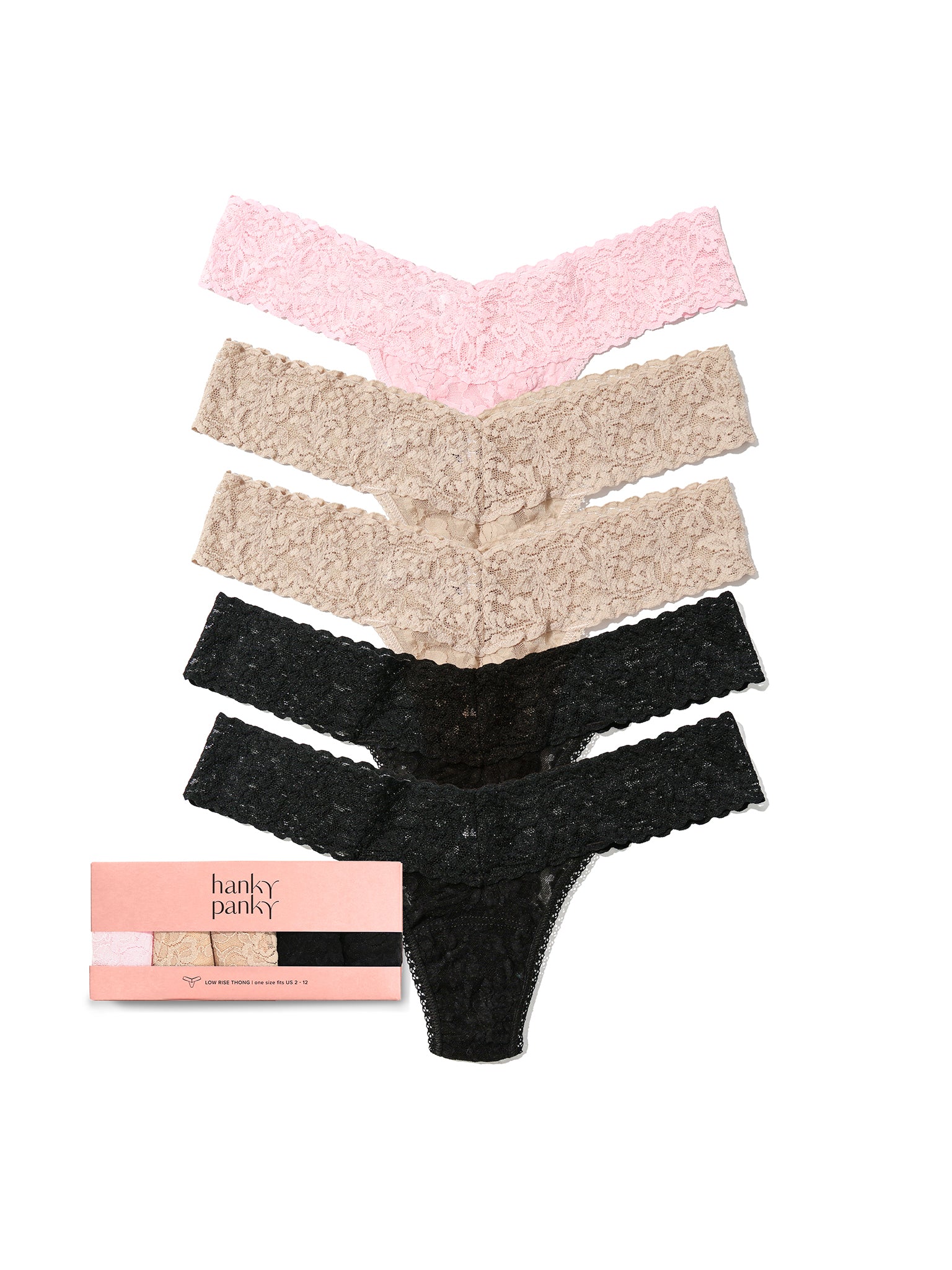 5 Pack Signature Lace® Low Rise Thongs | Hanky Panky 5 Pack Signature Lace® Low Rise Thongs | Hanky Panky